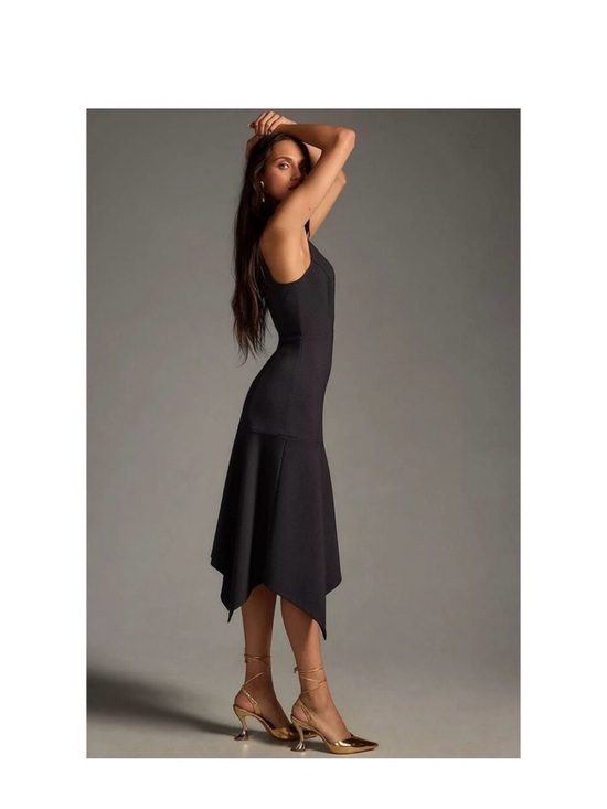 Anthropologie Dresses & Skirts - Anthropologie Black Asymmetric Midi Dress